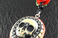 Red Rose Skull Pendant 001