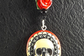 Red Rose Skull Pendant 001